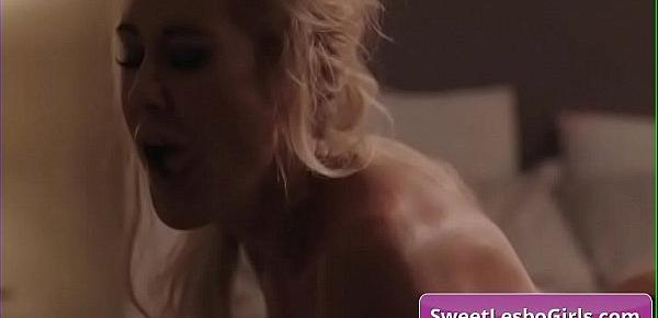  Amazing horny big tit lesbian hot babes Brandi Love, Autumn Falls eating hairy pussy and finger fuck deep and tender